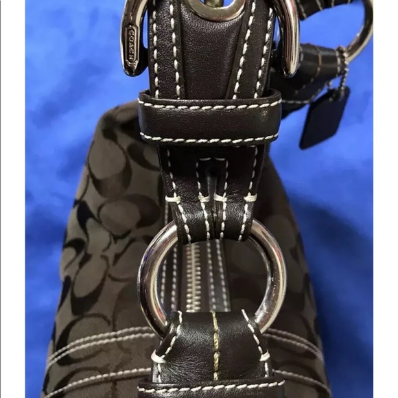 Coach Signature Canvas Leather Hobo Bag Brown - Picture 3 of 8